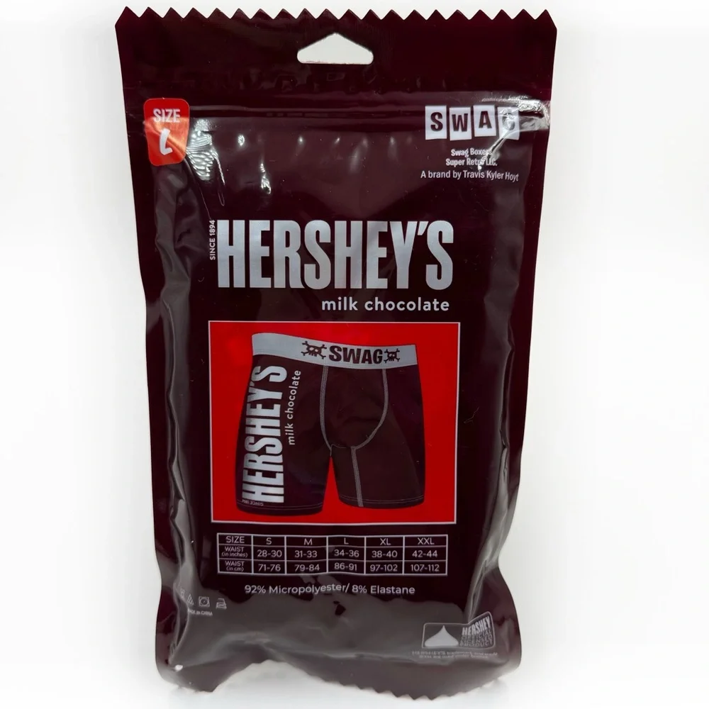Hershey’s Chocolate Bar Candy Boxer Briefs Mens Large Underwear Fun Novelty Gift